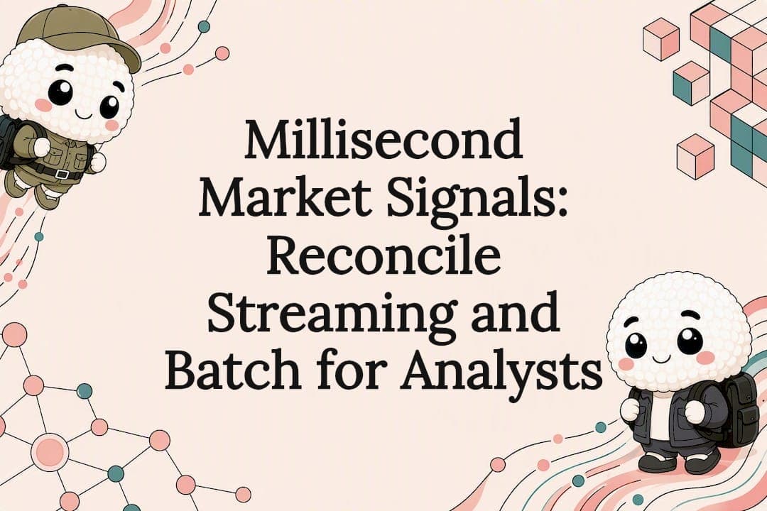 Millisecond Market Signals: Reconcile Streaming and Batch for Analysts